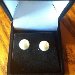 Sterling silver simulated 6 mm pearls